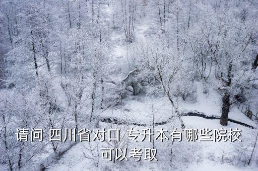 請問 四川省對口 專升本有哪些院?？梢钥既? class=