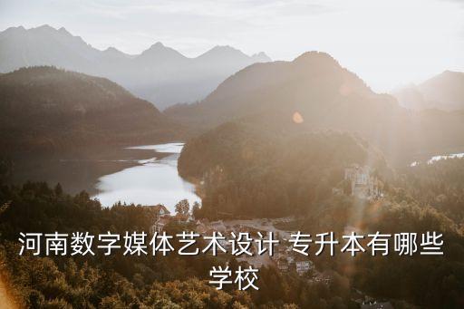 河南數(shù)字媒體藝術(shù)設(shè)計 專升本有哪些 學(xué)校