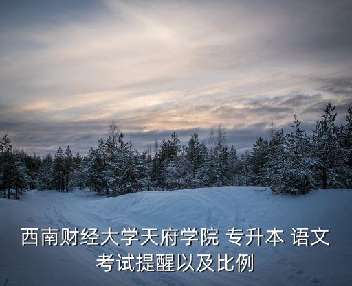 西南財經(jīng)大學(xué)天府學(xué)院 專升本 語文考試提醒以及比例