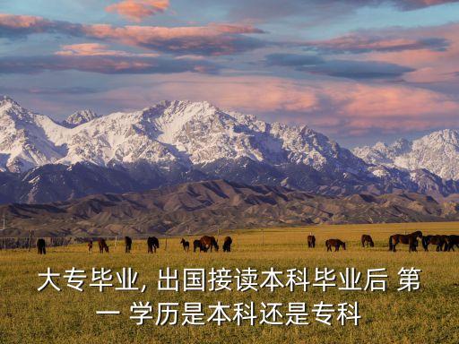 大專畢業(yè), 出國接讀本科畢業(yè)后 第一 學歷是本科還是?？? class=
