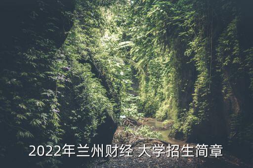 2022年蘭州財(cái)經(jīng) 大學(xué)招生簡(jiǎn)章