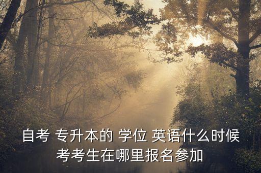 自考 專升本的 學位 英語什么時候考考生在哪里報名參加