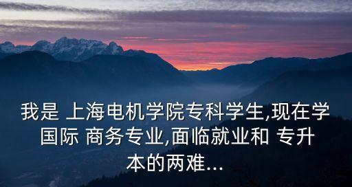 我是 上海電機學院?？茖W生,現(xiàn)在學 國際 商務專業(yè),面臨就業(yè)和 專升本的兩難...
