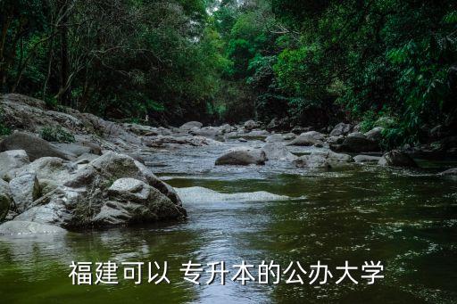 福建可以 專升本的公辦大學