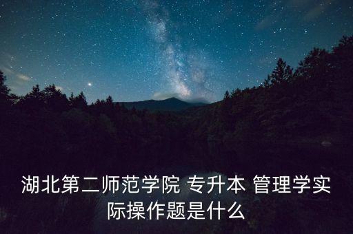 湖北第二師范學院 專升本 管理學實際操作題是什么