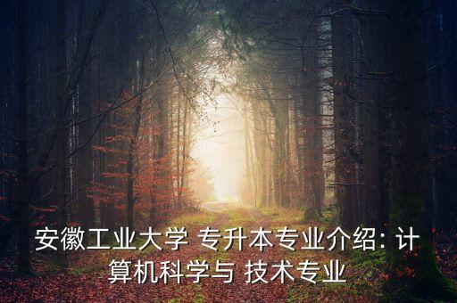 安徽工業(yè)大學(xué) 專升本專業(yè)介紹: 計算機科學(xué)與 技術(shù)專業(yè)