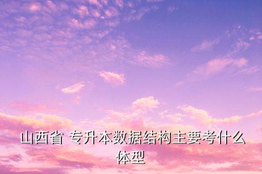  山西省 專升本數據結構主要考什么體型