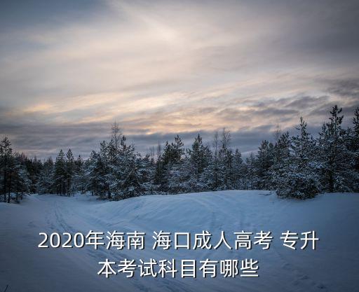 2020年海南 海口成人高考 專升本考試科目有哪些