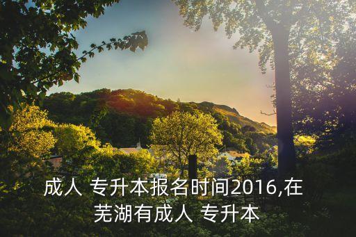 成人 專(zhuān)升本報(bào)名時(shí)間2016,在 蕪湖有成人 專(zhuān)升本