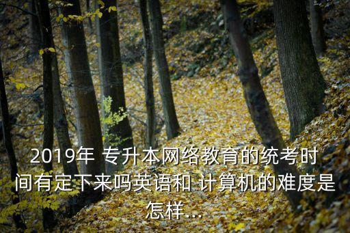 2019年 專升本網(wǎng)絡(luò)教育的統(tǒng)考時(shí)間有定下來嗎英語和 計(jì)算機(jī)的難度是怎樣...