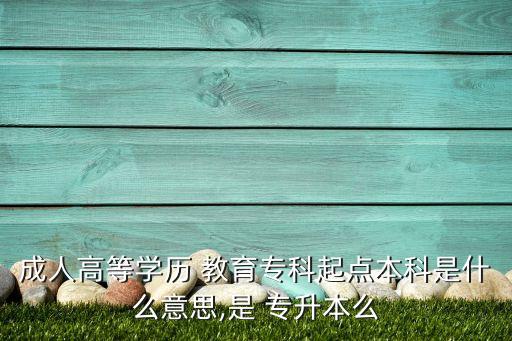 成人高等學歷 教育專科起點本科是什么意思,是 專升本么