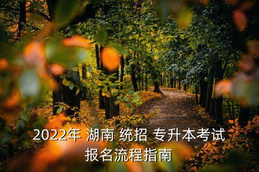 2022年 湖南 統(tǒng)招 專升本考試報(bào)名流程指南