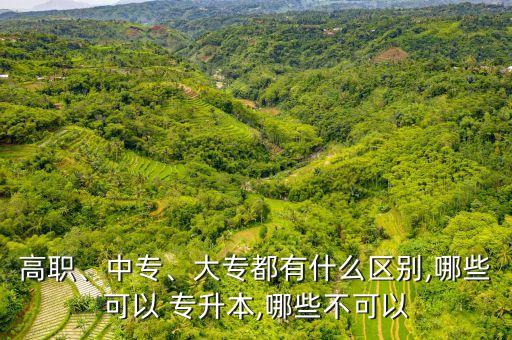 高職、中專、大專都有什么區(qū)別,哪些可以 專升本,哪些不可以