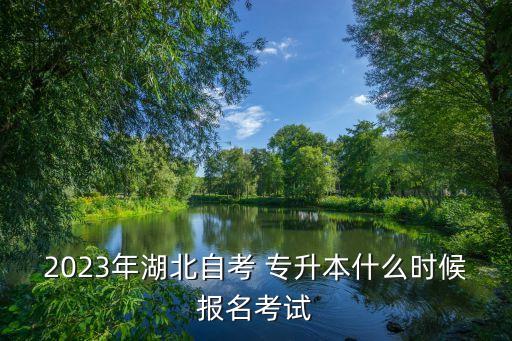 2023年湖北自考 專升本什么時候報名考試