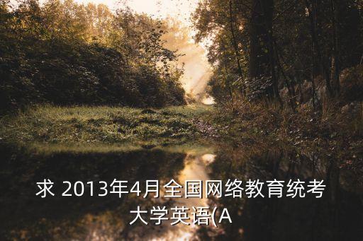 求 2013年4月全國(guó)網(wǎng)絡(luò)教育統(tǒng)考大學(xué)英語(yǔ)(A