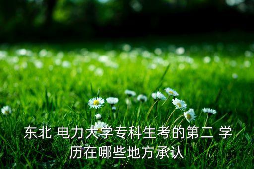  東北 電力大學(xué)?？粕嫉牡诙?學(xué)歷在哪些地方承認(rèn)