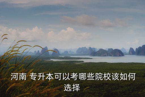  河南 專(zhuān)升本可以考哪些院校該如何選擇