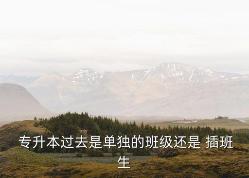  專升本過(guò)去是單獨(dú)的班級(jí)還是 插班生