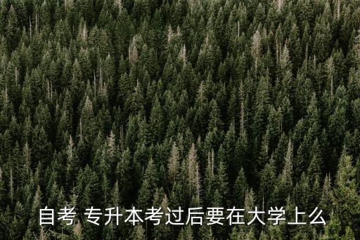  自考 專升本考過(guò)后要在大學(xué)上么
