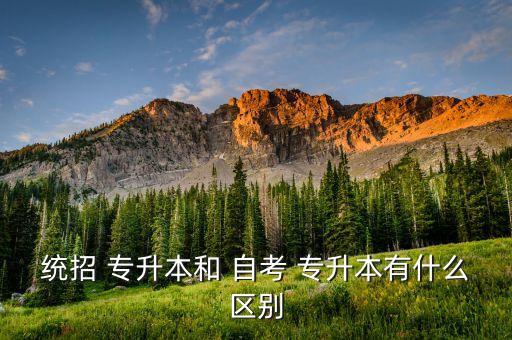 統(tǒng)招 專升本和 自考 專升本有什么區(qū)別
