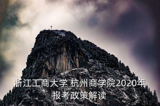 浙江工商大學(xué) 杭州商學(xué)院2020年報考政策解讀
