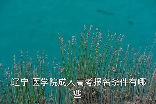  遼寧 醫(yī)學(xué)院成人高考報(bào)名條件有哪些