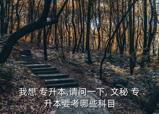 我想 專升本,請問一下, 文秘 專升本要考哪些科目