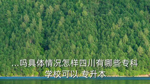 ...嗎具體情況怎樣四川有哪些?？?學(xué)校可以 專升本