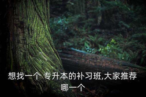 想找一個 專升本的補習(xí)班,大家推薦哪一個