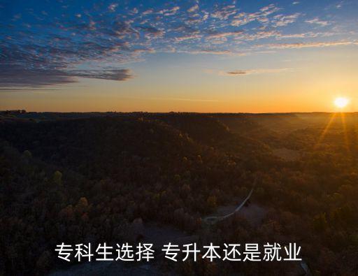 專科生選擇 專升本還是就業(yè)