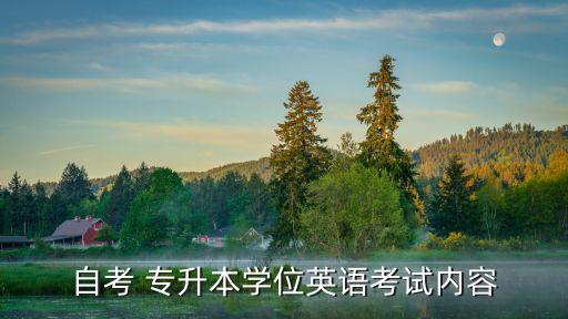 自考 專升本學位英語考試內(nèi)容