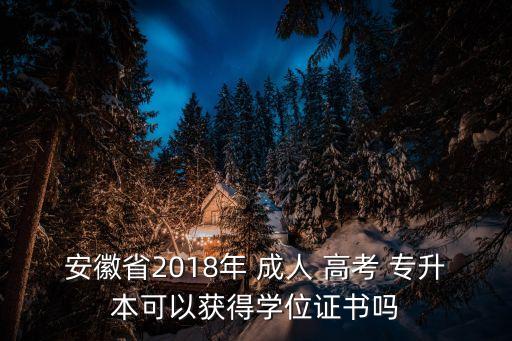 安徽省2018年 成人 高考 專升本可以獲得學(xué)位證書嗎