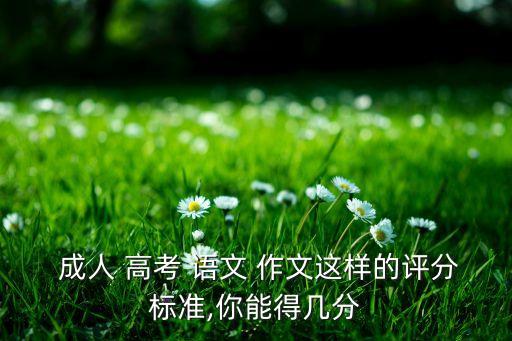  成人 高考 語(yǔ)文 作文這樣的評(píng)分標(biāo)準(zhǔn),你能得幾分