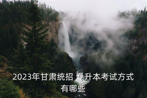 2023年甘肅統(tǒng)招 專(zhuān)升本考試方式有哪些