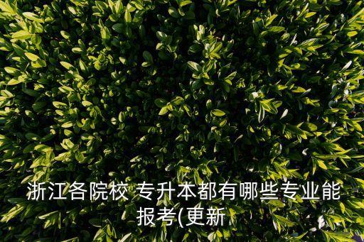  浙江各院校 專升本都有哪些專業(yè)能報(bào)考(更新
