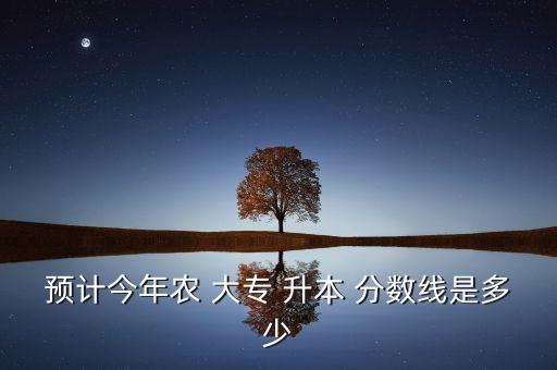預(yù)計今年農(nóng) 大專 升本 分數(shù)線是多少