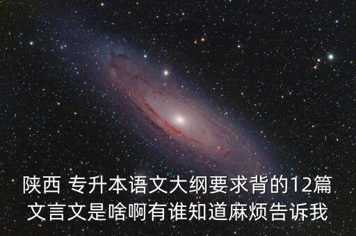 陜西 專升本語(yǔ)文大綱要求背的12篇文言文是啥啊有誰(shuí)知道麻煩告訴我