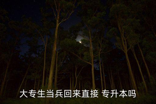 大專(zhuān)生當(dāng)兵回來(lái)直接 專(zhuān)升本嗎