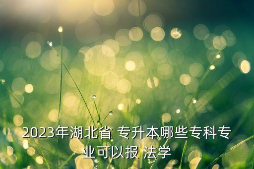 2023年湖北省 專升本哪些?？茖I(yè)可以報 法學