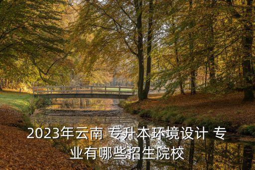 2023年云南 專升本環(huán)境設(shè)計 專業(yè)有哪些招生院校