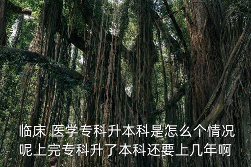  臨床 醫(yī)學(xué)專科升本科是怎么個(gè)情況呢上完?？粕吮究七€要上幾年啊