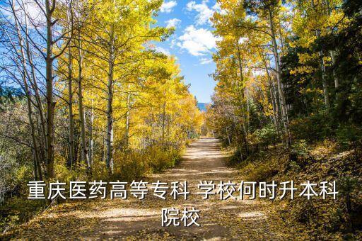  重慶醫(yī)藥高等專科 學(xué)校何時升本科院校