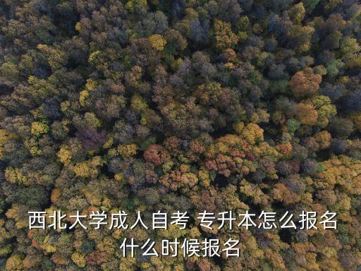  西北大學(xué)成人自考 專升本怎么報(bào)名什么時(shí)候報(bào)名