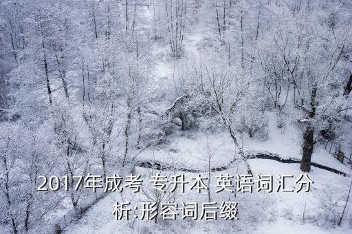 2017年成考 專升本 英語詞匯分析:形容詞后綴