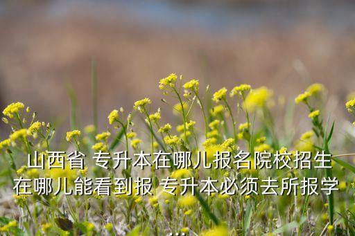 山西省 專升本在哪兒報(bào)名院校招生在哪兒能看到報(bào) 專升本必須去所報(bào)學(xué)...