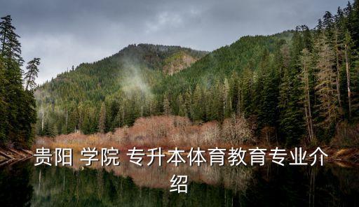  貴陽 學(xué)院 專升本體育教育專業(yè)介紹