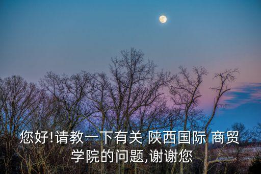您好!請(qǐng)教一下有關(guān) 陜西國(guó)際 商貿(mào) 學(xué)院的問(wèn)題,謝謝您