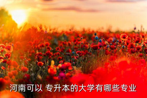 河南可以 專升本的大學有哪些專業(yè)