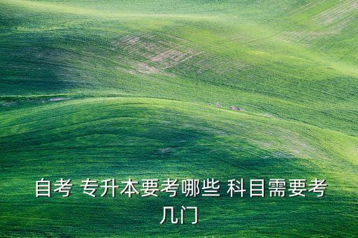  自考 專(zhuān)升本要考哪些 科目需要考幾門(mén)