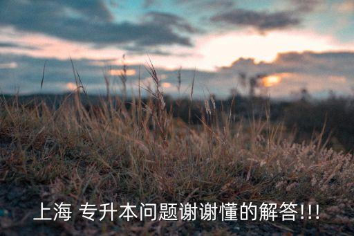 上海 專升本問(wèn)題謝謝懂的解答!!!
